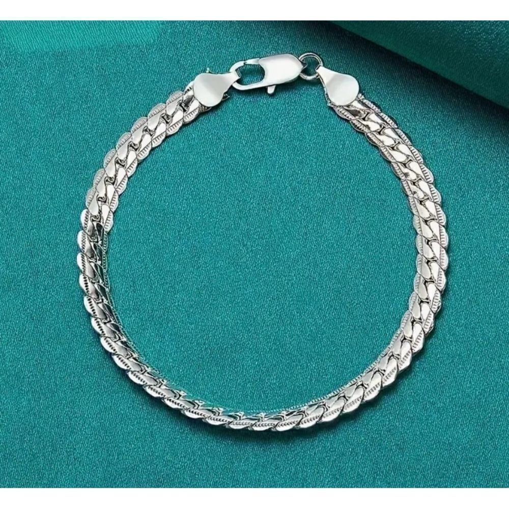 🩶 NEW 925 silver flat rope sparkling bracelet 🩶